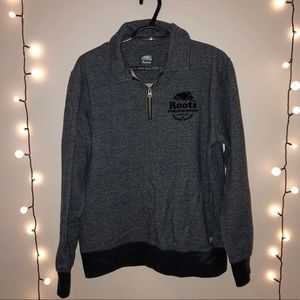 charcoal half zip sweater